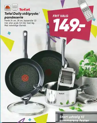 Bilka Tefal Daily stålgryde/ pandeserie tilbud