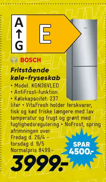 Bilka Fritstående køle-fryseskab tilbud