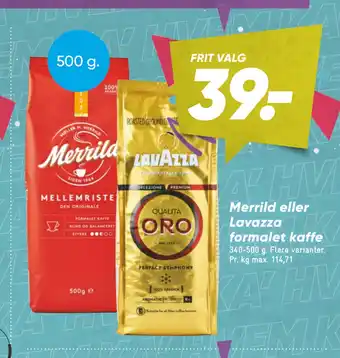 Merrild eller Lavazza formalet kaffe