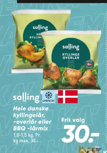Bilka Hele danske kyllingelår, -overlår eller BBQ -lårmix tilbud