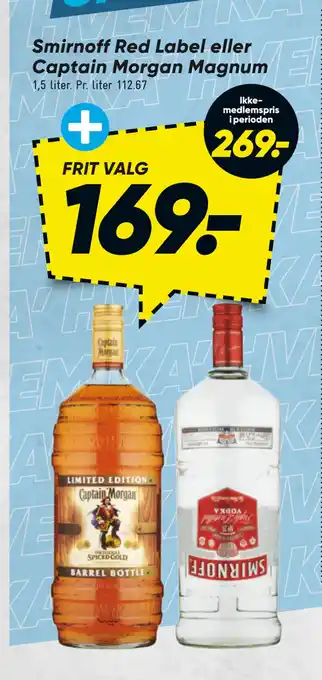 Bilka Smirnoff Red Label eller Captain Morgan Magnum tilbud