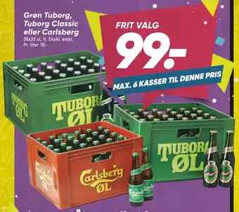 Bilka Grøn Tuborg, Tuborg Classic eller Carlsberg tilbud