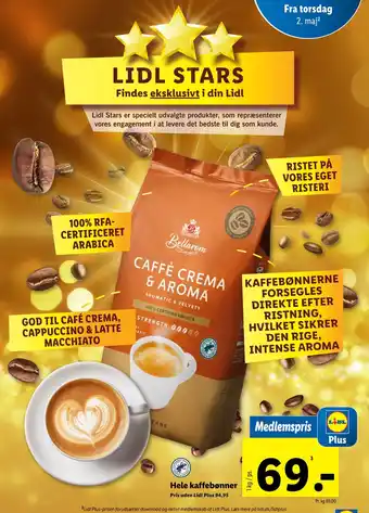 Lidl Hele kaffebønner tilbud