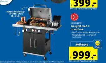 Lidl Gasgrill med 3 brændere tilbud