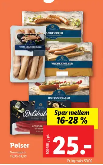 Lidl Pølser tilbud