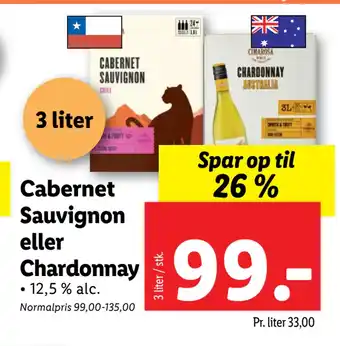 Lidl Cabernet Sauvignon eller Chardonnay tilbud