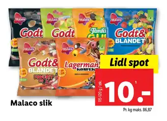 Lidl Malaco slik tilbud