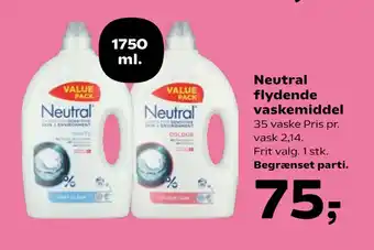 Kvickly Neutral flydende vaskemiddel tilbud