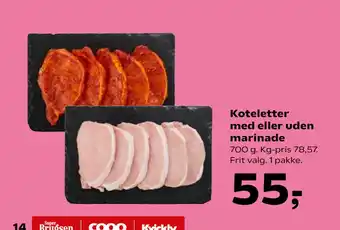 Kvickly Koteletter med eller uden marinade tilbud