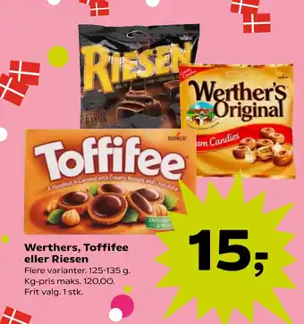 Kvickly Werthers, Toffifee eller Riesen tilbud