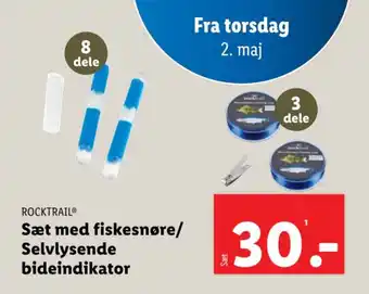 Lidl Sæt med fiskesnøre/ Selvlysende bideindikator tilbud