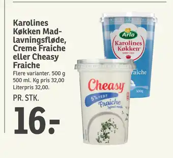 SPAR Karolines Køkken Madlavningsfløde, Creme Fraiche eller Cheasy Fraiche tilbud