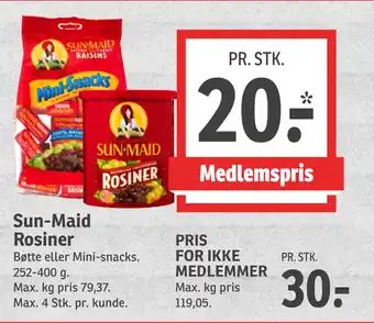 SPAR Sun-Maid Rosiner tilbud