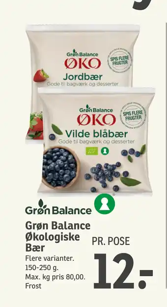 SPAR Grøn Balance Økologiske Bær tilbud