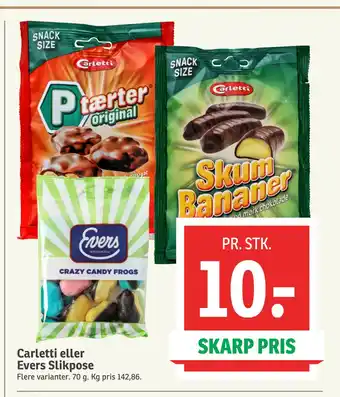 SPAR Carletti eller Evers Slikpose tilbud