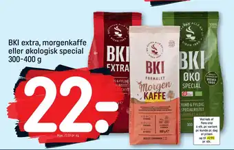 Rema 1000 BKI extra, morgenkaffe eller økologisk special 300-400 g tilbud