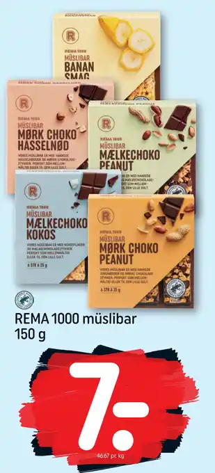 REMA 1000 REMA 1000 müslibar 150 g tilbud