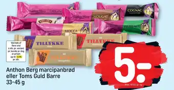 REMA 1000 Anthon Berg marcipanbrød eller Toms Guld Barre 33-45 g tilbud