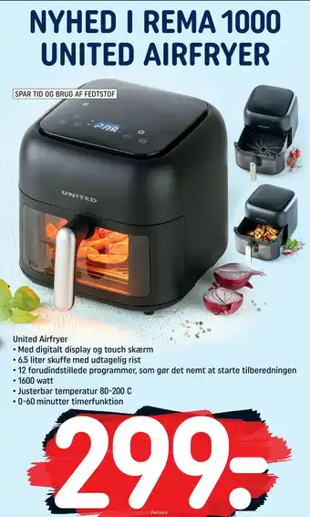 Rema 1000 United Airfryer tilbud