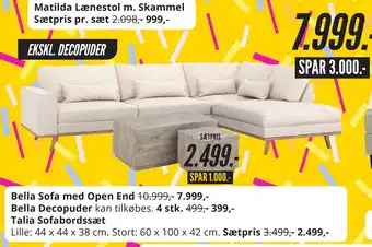 Bella Sofa med Open End