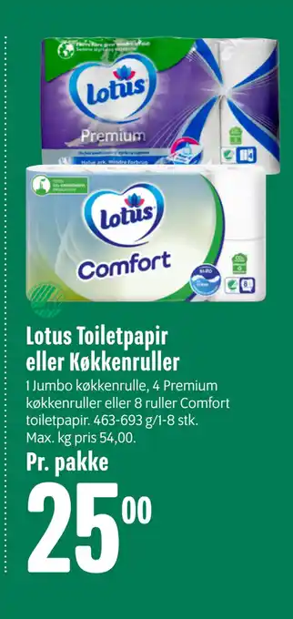 Min Købmand Lotus Toiletpapir eller Køkkenruller tilbud