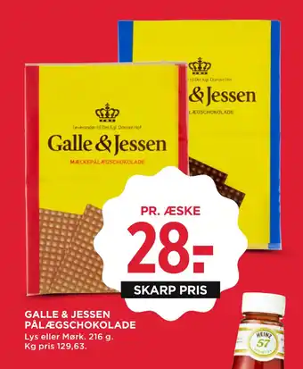 MENY GALLE & JESSEN PÅLÆGSCHOKOLADE tilbud