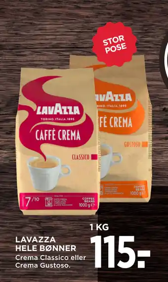 MENY LAVAZZA HELE BØNNER tilbud