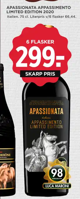 MENY APASSIONATA APPASSIMENTO LIMITED EDITION 2020 tilbud