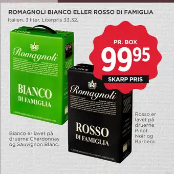 MENY ROMAGNOLI BIANCO ELLER ROSSO DI FAMIGLIA PR. BOX tilbud