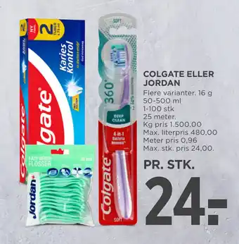 MENY COLGATE ELLER JORDAN tilbud