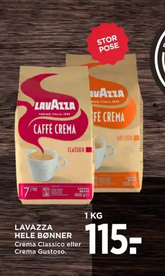 MENY LAVAZZA HELE BØNNER tilbud