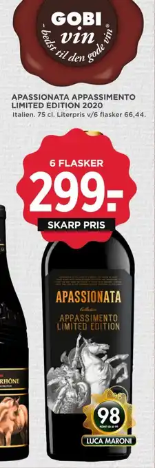 MENY APASSIONATA APPASSIMENTO LIMITED EDITION 2020 tilbud