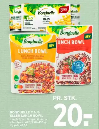 MENY BONDUELLE MAJS ELLER LUNCH BOWL tilbud