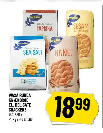 Løvbjerg WASA RUNDA KNÆKBRØD EL. DELICATE CRACKERS tilbud