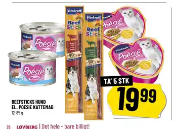 Løvbjerg BEEFSTICKS HUND EL. POESIE KATTEMAD tilbud