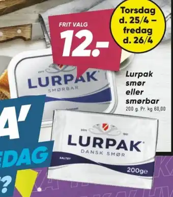Bilka Lurpak smør eller smørbar tilbud