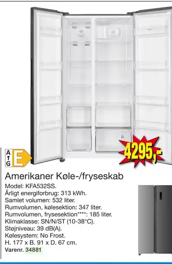 Harald Nyborg Amerikaner Køle-/fryseskab tilbud