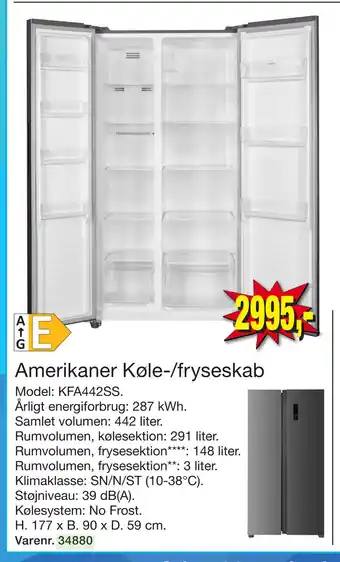 Harald Nyborg Amerikaner Køle-/fryseskab tilbud