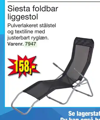 Harald Nyborg Siesta foldbar liggestol tilbud