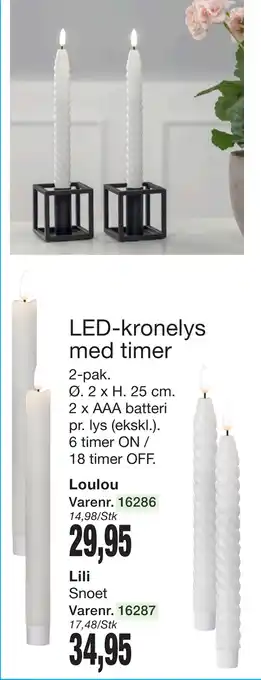 Harald Nyborg LED-kronelys med timer tilbud