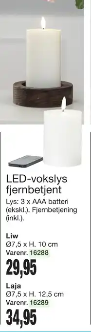 Harald Nyborg LED-vokslys fjernbetjent tilbud