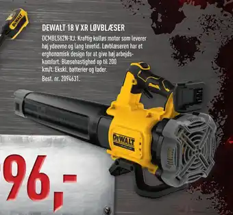 Johannes Fog DEWALT 18 V XR LØVBLÆSER tilbud