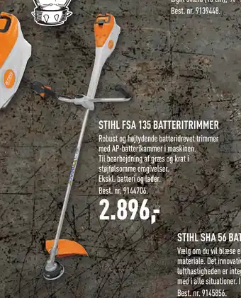 Johannes Fog STIHL FSA 135 BATTERITRIMMER tilbud