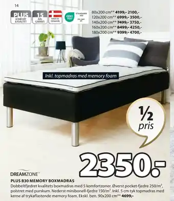 JYSK PLUS B30 MEMORY BOXMADRAS tilbud