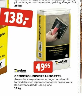 jem & fix Cempexo universalmørtel tilbud
