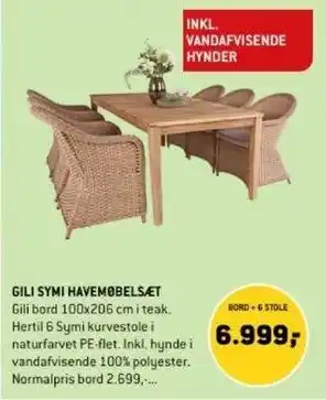 XL-BYG GILI SYMI HAVEMØBELSÆT tilbud