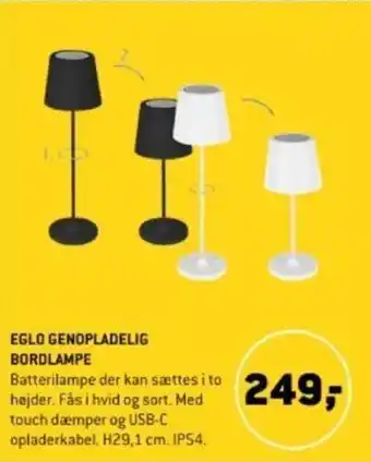 XL-BYG EGLO GENOPLADELIG BORDLAMPE tilbud