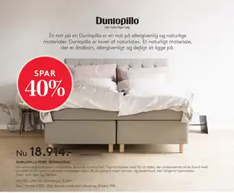 SENG DUNLOPILLO PURE BOXMADRAS tilbud