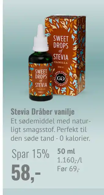 Helsam Stevia Dråber vanilje tilbud