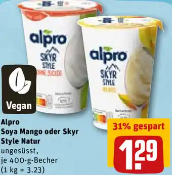 REWE DE Alpro Soya Mango Oder Skyr Style Natur tilbud
